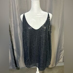 Banana Republic Black Sequin V-Neck Camisole Top